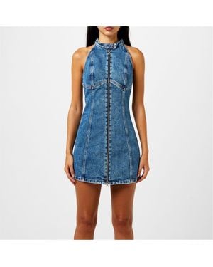 DIESEL De Lulu Halter Neck Mini Bodycon Dress - Blue