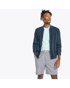 Nautica Textured Cotton Boardwalk Shorts - Blue