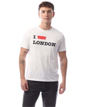 Levi's Levi's Levi London Text Graphic Crew Neck Short Sleeve T-Shirt - White