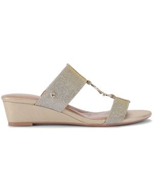 Carvela Kurt Geiger Arletta Mid Wedge Sandals - Metallic