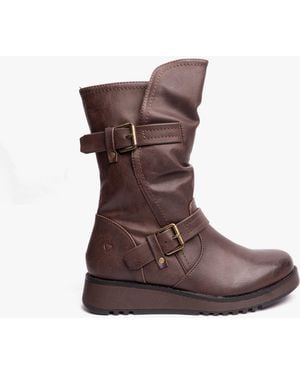 Heavenly Feet Hannah4 Mid Calf Boots Chocolate - Brown