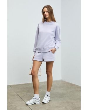 Grimelange Relaxed Mid Waist Sweat Shorts - White