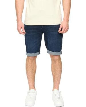 Crosshatch Youlgreeve Denim Belted Shorts (Dark Wash) - Blue
