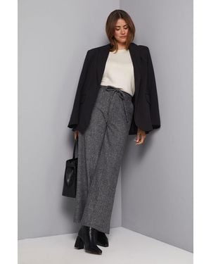 Wallis Tie Waist Straight Leg Trouser - Grey
