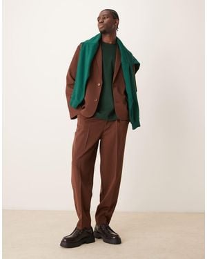 ASOS Oversized Tapered Suit Trousers - Green