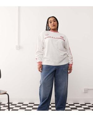 Collusion Plus Track Jeans - White