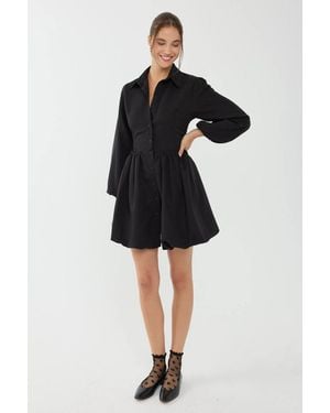 Hiccup Balloon Mini Dress - Black