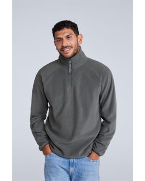 Mountain Warehouse 'Stockholm' Fleece Jacket Half Zip Warm Cosy Jumper - Grey