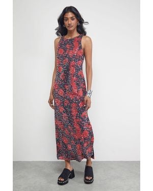 Warehouse Sequin Embellished Racer Midi Dress - White