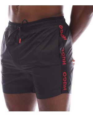 HUGO Fab Logo Tape Swim Shorts - Black