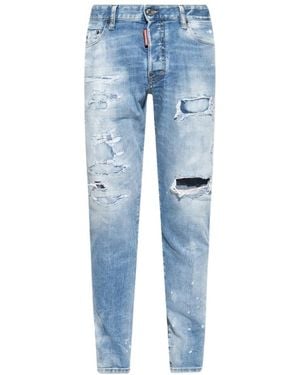DSquared² Skater Jean Destroyed Look Denim Jeans Cotton - Blue