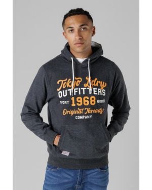 Tokyo Laundry Cotton Blend Drawcord Hoody - Grey