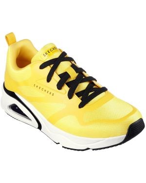 Skechers Mesh Print Overlay Low Top Trainers - Yellow
