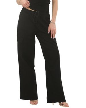 MYT Easticated Wasit Wide Leg Cargo Pocket Jeans - Black