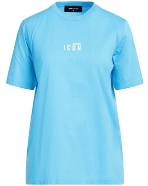 DSquared² Icon Chest Logo Light T-Shirt Cotton - Blue