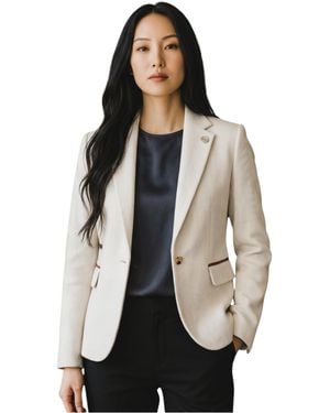 TruClothing Wool Tweed Herringbone Check Blazer - Black