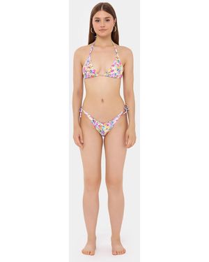 Hiccup Triangle Tie Side Bikini Set - Natural