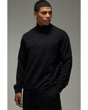 BoohooMAN Active Premium 400Gsm Regular Fit 1/4 Zip - Grey