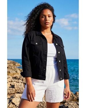 Roman Curve Bengaline Pocket Jacket - Blue