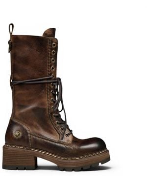 Windsor Smith Windsorsmith Leather Lace-Up Long Combat Boots - Brown
