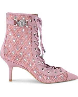 Kurt Geiger Embellished Mansion Corset Ankle Boots - Pink