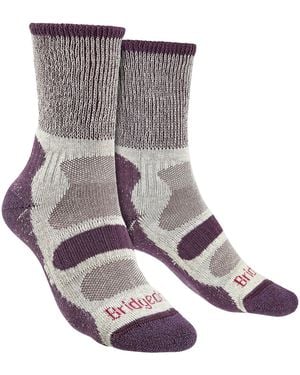 Bridgedale Hiking Lightweight Cotton Boot Socks - Purple