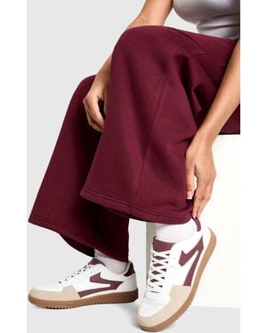 Boohoo Contrast Stripe Gum Sole Trainers - Red