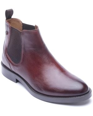 Base London Enzo Leather Washed Chestnut Boots - Purple