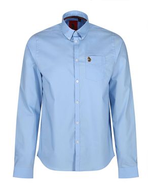 Luke 1977 Telford Tailored Fit Smart Shirt Blue