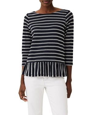 Phase Eight Binky Textured Stripe Top - Blue