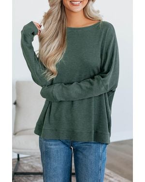 Azura Exchange Ontspannen Pasvorm Lange Mouw Top - Groen