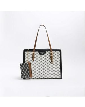 River Island Shopper Bag White Monogram