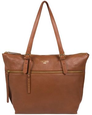 Cultured London 'Moorgate' Dark Leather Tote Bag - Brown