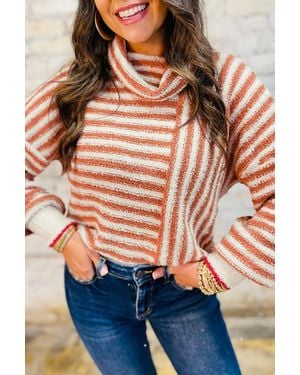 Azura Exchange Gestreepte Coltrui - Bruin