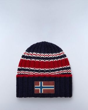 Napapijri F-Areuse Flag Patch Beanie - Red