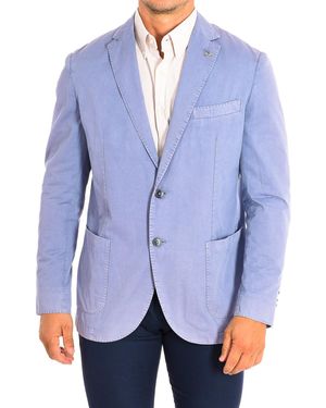 La Martina Regular Fit Long-Sleeved Blazer Hmja07-Tw133 - Blue