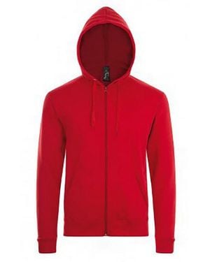 Sol's Stone Zip Up Plain Hoodie - Red