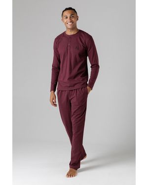 Tokyo Laundry Cotton Crew Neck Pyjama Set - Red