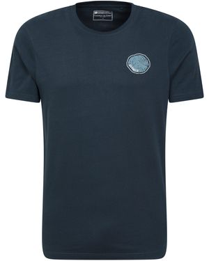Mountain Warehouse 'Keswick Tree Ring' Cotton T-Shirt Lightweight Breathable Graphic Print Top - Black