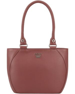 Dents Oxford Leather Shoulder Bag - Red