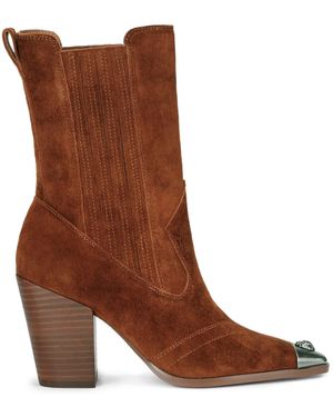 Kurt Geiger Suede Regent Western Ankle Boots - Brown