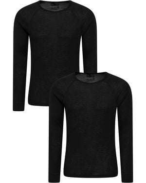 Mountain Warehouse Merino Base Layer Top Isotherm Breathable Everyday Jumper - Black