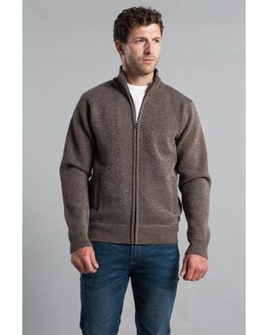 Kensington Eastside Full Zip Jumper With Faux Fur Lining - Grey