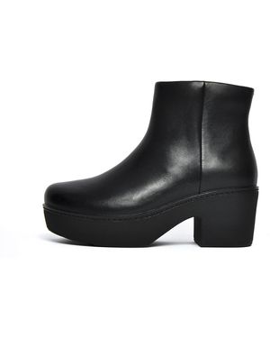 Fitflop Pilar Leather Ankle Boots - Black