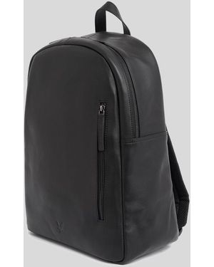 Lyle & Scott Leather Backpack - Black