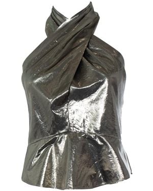Isabel Marant Metallic Halter Top - Grey