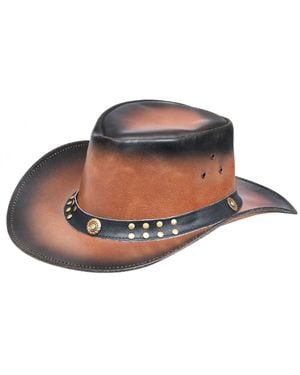 Infinity Leather Australian Smoke Western Style Cowboy Outback Real Aussie Bush Hat - Black