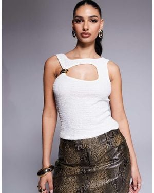 ASOS Textured Tank With Trim Detail - Grey