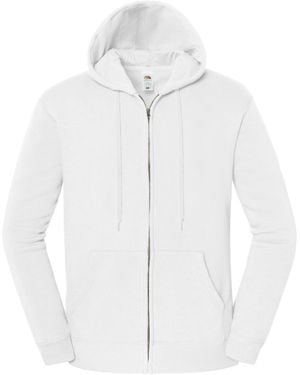 Fruit Of The Loom Iconic Premium Full Zip Hoodie - White