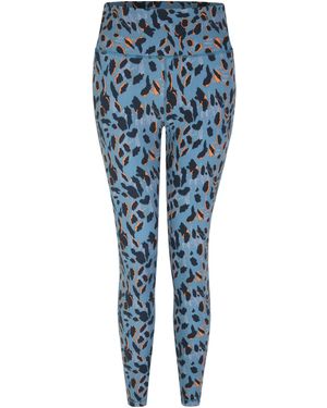 Dare 2b Ladies Influential Recycled Leopard Print Leggings (Niagara) - Blue